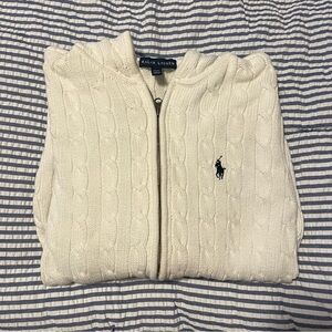 Ralph lauren cable knit sweater hoodie